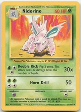 Nidorino 37/102 Uncommon Base Set Unlimited Pokemon Moderately Played