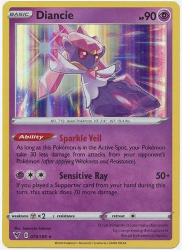 Pokemon - Diancie - 079/185  Holo Rare - Vivid Voltage - NM/M - NEW