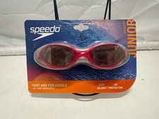 Speedo Jr. Amp Mirrored Swim Goggles Red with Mirrored Lens