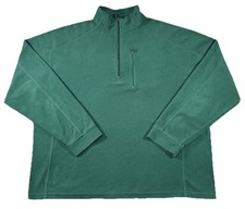 LL Bean Polar Fleece Pullover Quarter Zip Sweatshirt Green   Men  s Size XL - Reg