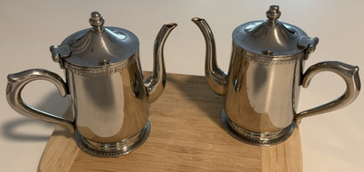 Vintage MCM Brandware Japan 18/8 Stainless Coffee Server Set Atomic Modern