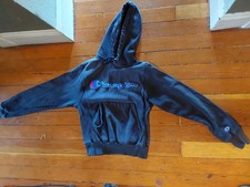 Champion Reverse Weave Men's Black Fleece Pullover Hoodie Logo Pockets XS