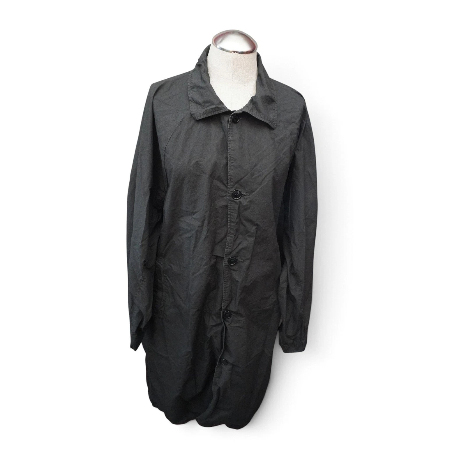 Ordinary Fits Quilt Deli Coat Mens 1 Black Cotton Japanese Shop Workwear Jacket - product detail image 12