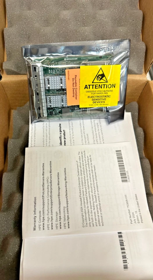 P10115-B21 - BCM 57414 10/25GBE 2P SFP28 OCP3 ADPTR - Open Box - Image 2 of 2