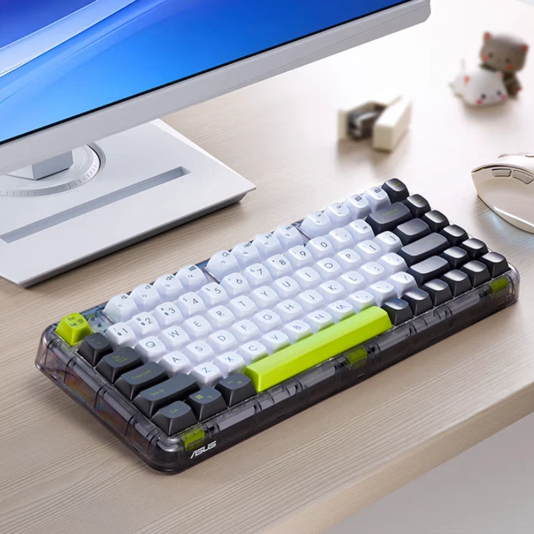 ASUS Gasket Quiet Keystrokes, Aurora Green Jelly 75 Three-Mode Wireless Keyboard - Image 3 of 3