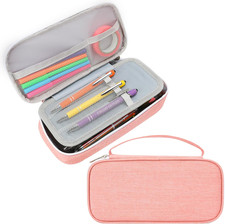 Pink Pencil Case, Pencil Pouch with Zipper, Large Pencil Bags, Soft Aesthetic Pe