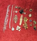 Vintage Costume Jewelry Mixed Lot Rings Necklaces Broaches Free Shipping