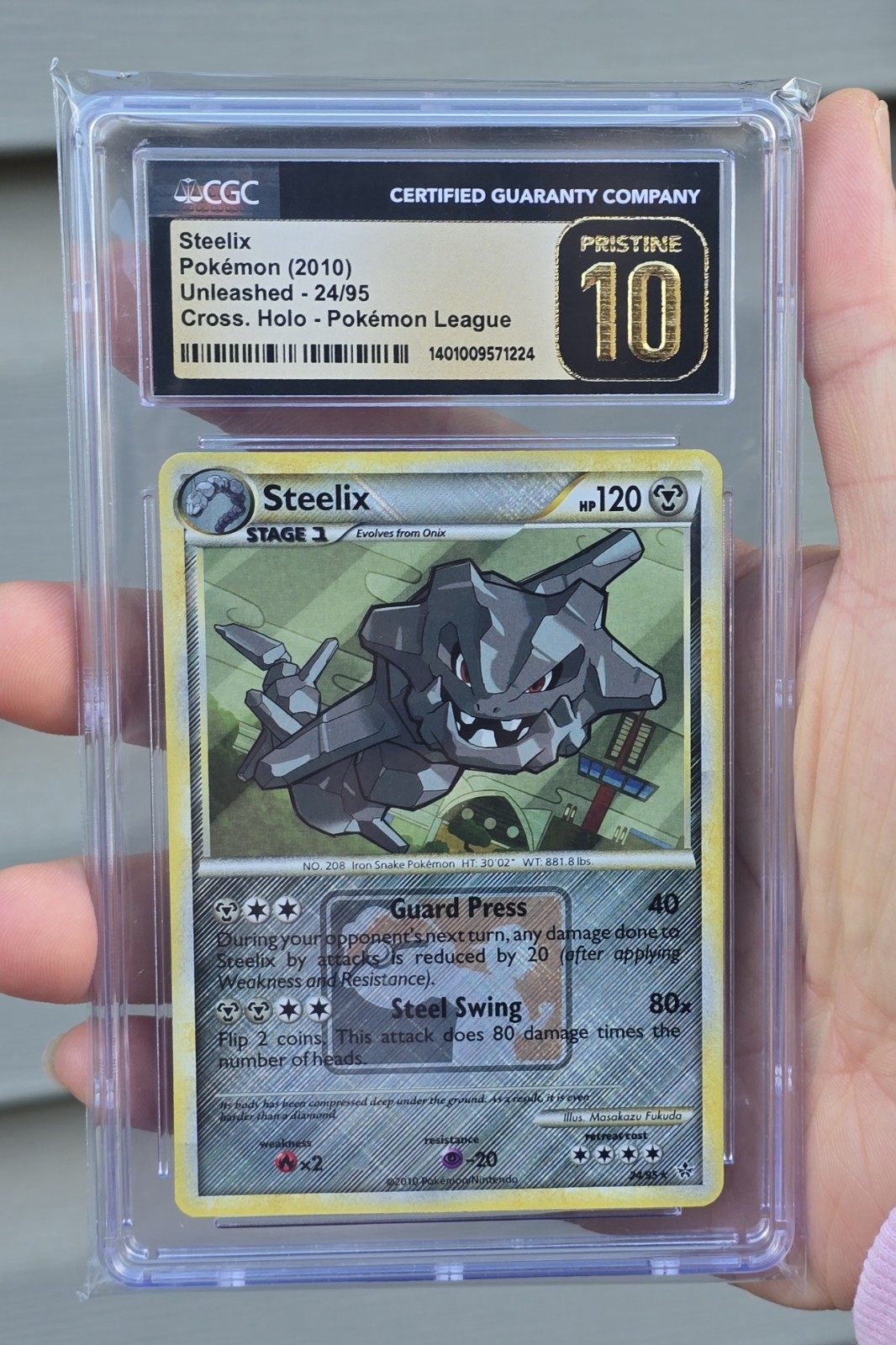 CGC Pristine 10 Steelix #24 2010 Unleashed Reverse Holo POP 49 7.6% GEM PSA TCG