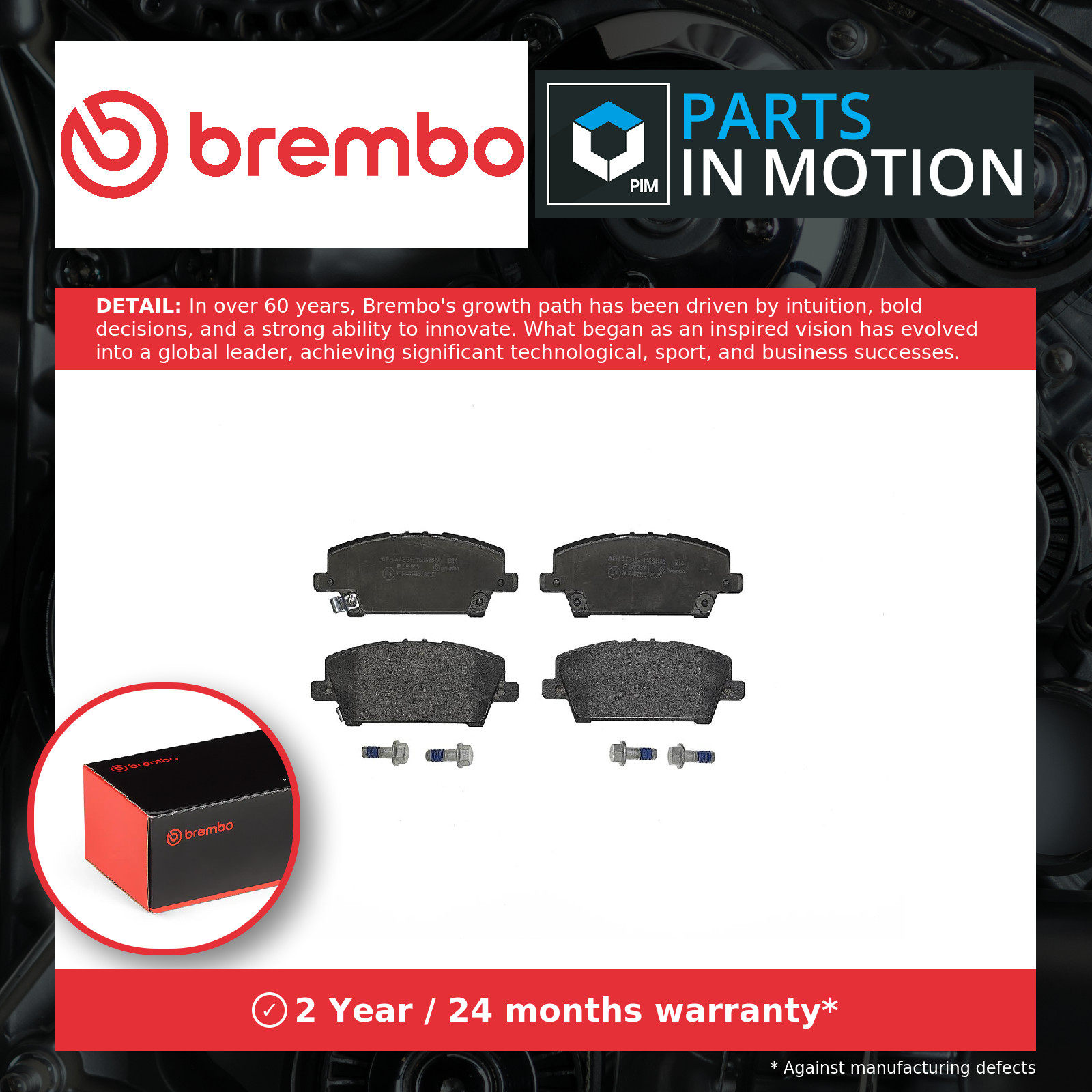 Brembo Front P28037 Brake Pads Fits Honda Civic 45022SMGE00 45022SMGE01 - Image 5