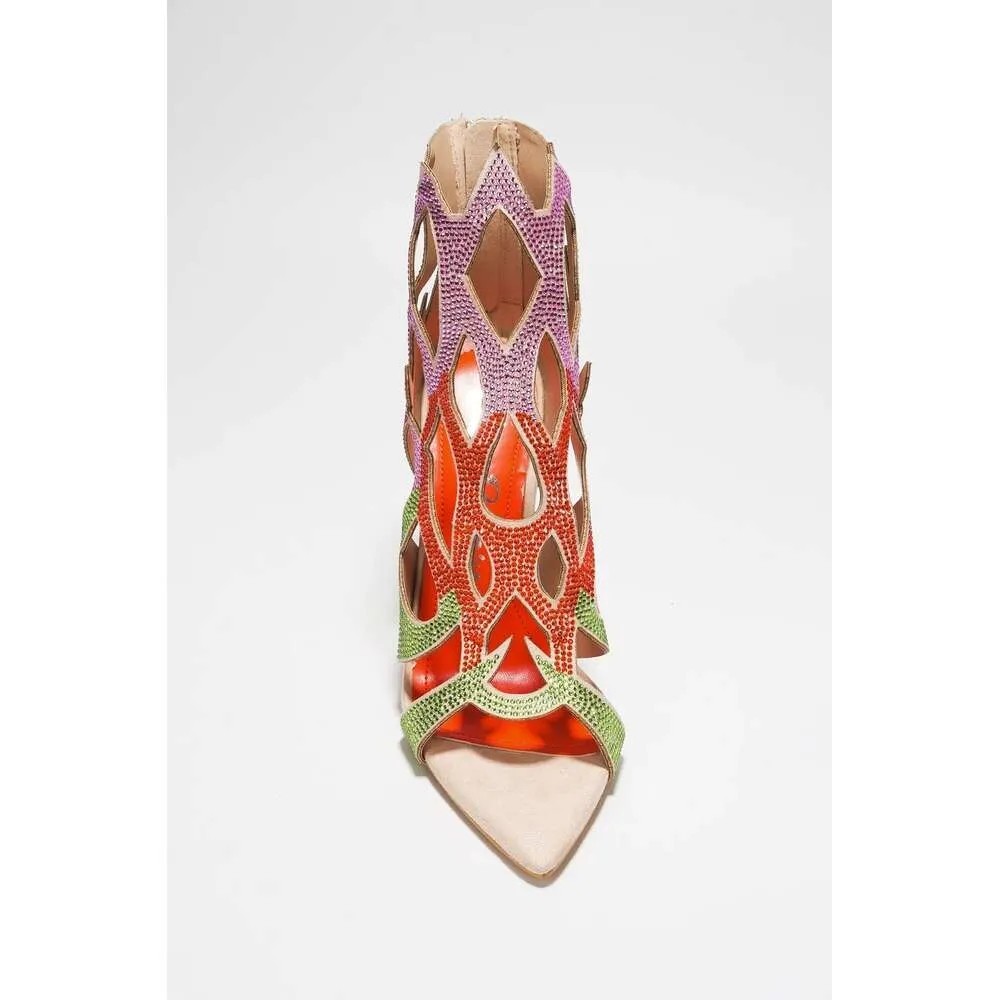 Cape Robbin Rhinestone Lame Cut-Out Pointy Heels Size 9 for Women