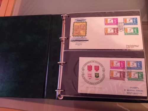 Jersey First Day Covers (54) & Cards (5)  1969-1984 in Malvern Cover Album