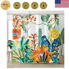 Floral Shower Curtain Flower Shower Curtain Bohemian Waterproof Shower Curtai...