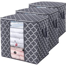 Storage Bags 3 Pack/100L Large Blanket Clothes Organization and Storage Conta...