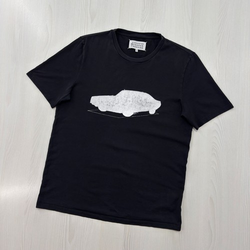Maison Margiela, Maison Margiela 10 Vintage Car Print T-Shirt Washed Black 2016 Size 48 M L Italy