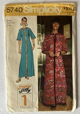 Vtg 70's Simplicity 5740 ANKLE LENGTH CAFTAN DRESS Sewing Pattern Women Sz 8-10