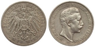 Germany 2 Mark 1896 A Wilhelm II Silver