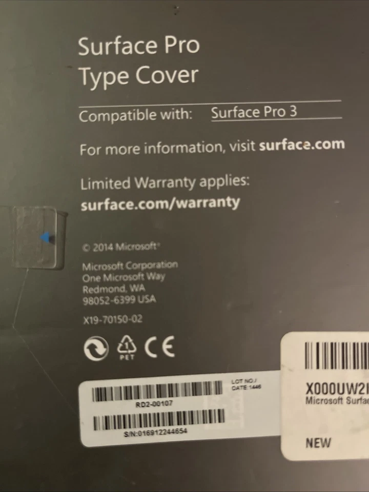 Cubierta tipo 3 para Microsoft RF2-00001 Surface Pro - negra Foto 3 de 4
