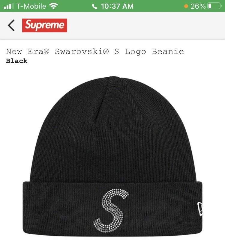 Supreme Swarovski® S Logo Beanie Black | www.fleettracktz.com