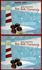 2 Packs Trader Joe’s Dark Chocolate Sea Salt Caramels 6.3 oz Each, Total 12.6 oz