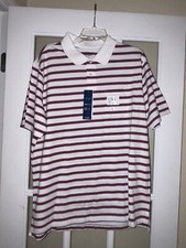 NWT saddlebred men s polo red striped classic fit comfort flex large