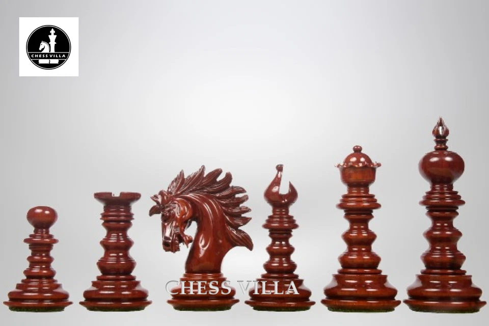 4.3″ Luxury Savano Series Staunton Chess Pieces- Bud Rosewood Triple Weighted - Image 2 of 4
