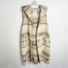 Womens Dylan True Grit Beacon Southwestern Open Front Vest Size S Boho Long