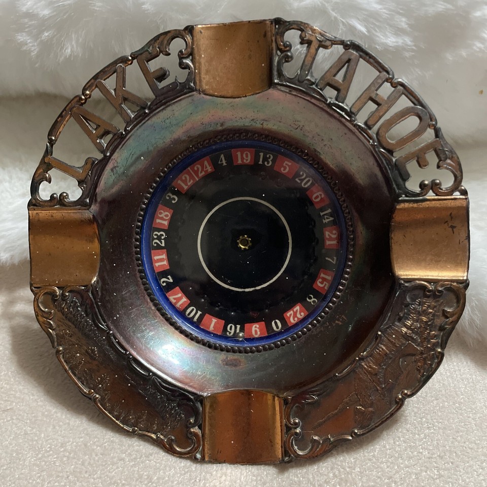 Lake Tahoe Style Brass WORKING Souvenir Roulette Wheel ASHTRAY eBay