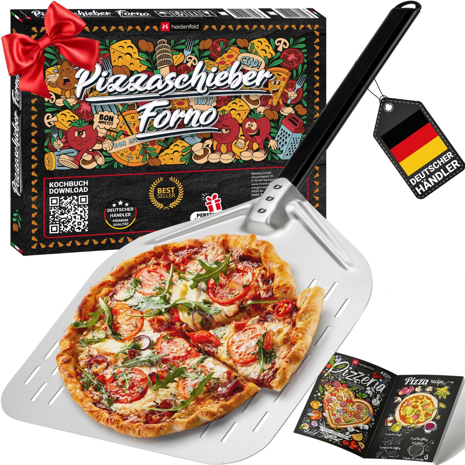 Pizzaschieber Pizzaschaufel Aluminium Pizzawender Pizzaheber Brotschieber Pizza