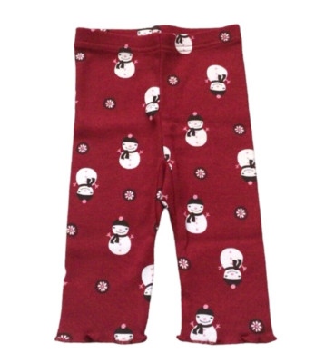 Gymboree Leggings Girls 4 4T Alpine Sweetie Red Snowman Ruffle Hem Pants NWT