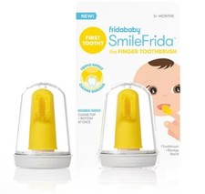 NEW Fridababy SmileFrida FINGER TOOTHBRUSH Double Sided W/ Case-Storage Stand