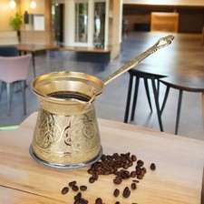 Türkische Kaffeekocher Mokkakanne Cezve Dzhesva Metal & Gussbeschichtung Gold