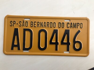 Nummernschild aus Brasilien SP - SAO PAULO vom PKW. AD 0446