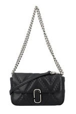Marc Jacobs The Quilted Leather J Marc Large Shoulder Crossbody Clutch Bag Black