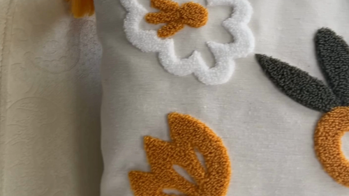 Floral Way Tassel Pillowcase with Punch Embroidery, Decorative Pillow Covers - Video 1 of 1