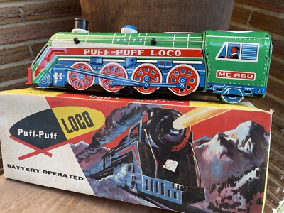Ancien train Puff Puff Loco ME 660 a piles tole a restaurer