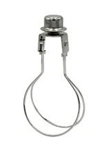 Lamp Shade Light Bulb Adapter Clip on with Shade Attaching Finial Top, Silver