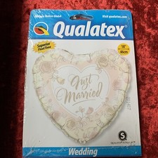 Qualatex 18" Ballon in Herzform "just married" drauf
