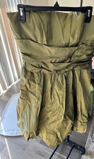 David Bridals Women’s Taffeta Olive Green Dress Size 12