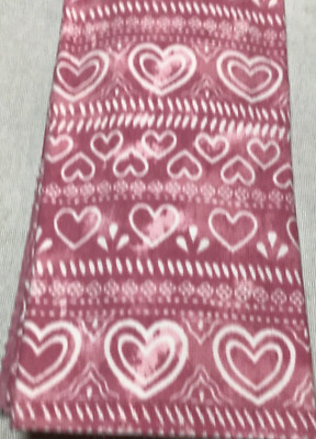 DEBORAH CONNOLLY KITCHEN TOWELS (3) HEARTS PINK WHITE 100% COTTON NWT