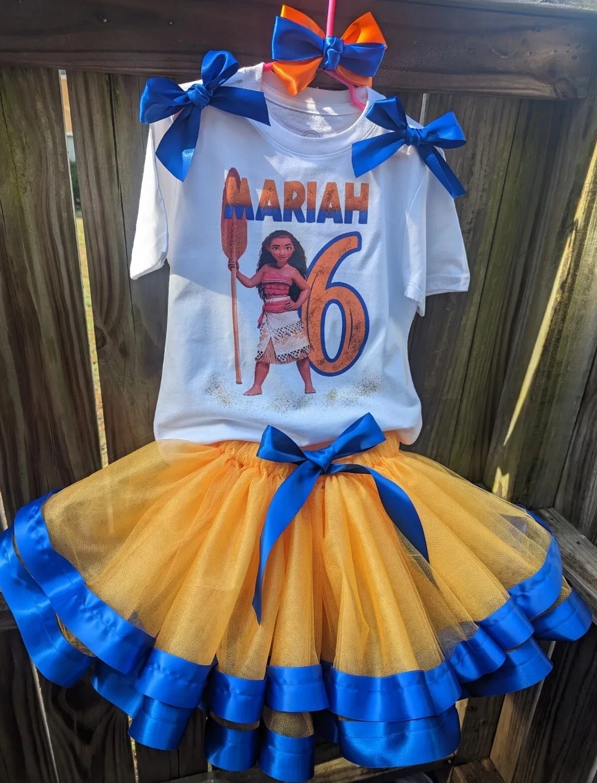 Hawaiian Birthday Party Glitter Fluffy Outfit Girl Personalized HandMade 3pcs