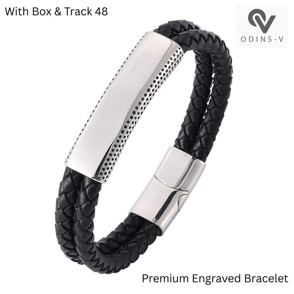 Personalised Engraved Mens Bracelet - Birthday Gift Fathers Day - Image 2 of 4