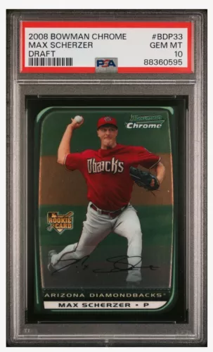 2008 BOWMAN CHROME DRAFT #BDP33 MAX SCHERZER RC PSA 10 GEM MINT