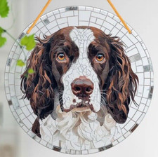 Springer Spaniel Brown LARGE Dog Suncatcher Pendant Birthday Window Present GIFT