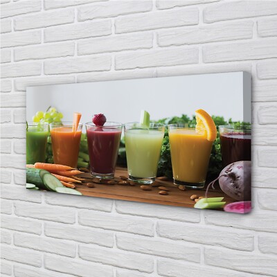 Tulup Leinwandbild 140x70 Wandkunst Gemüse, Fruchtcocktails