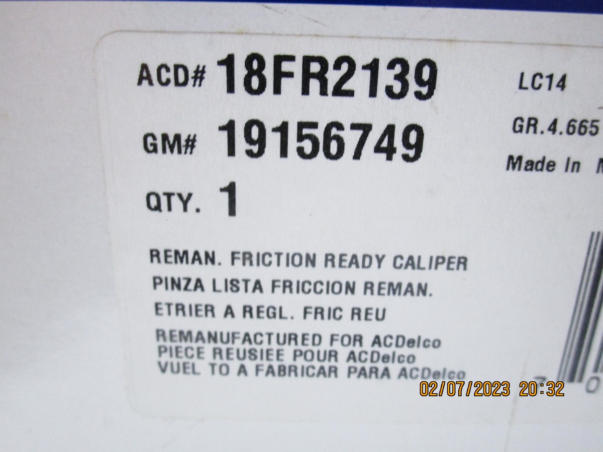 ACDelco 18FR2139 - Disc Brake Caliper, Front Right, Front Left 