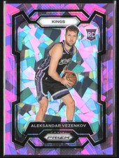 2023-24 Panini Prizm #281 Aleksandar Vezenkov Cracked Pink Ice Prizm RC