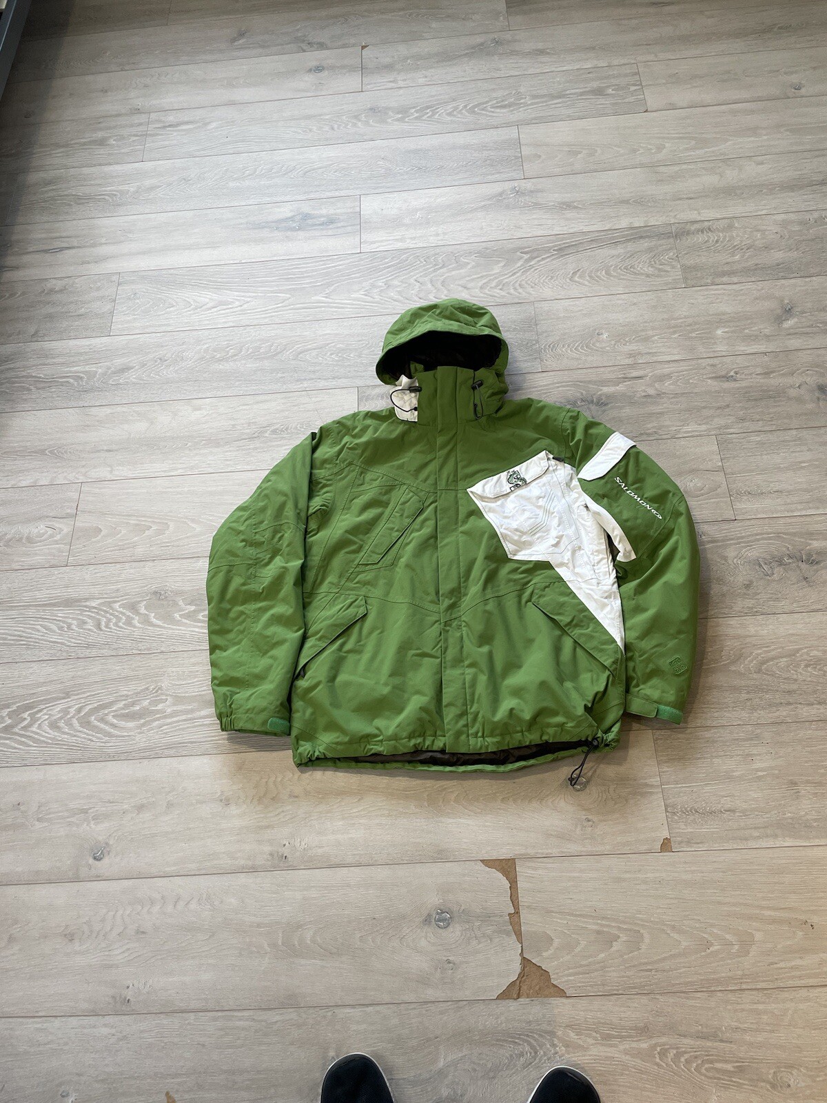 Giacca da sci grande Salomon Clima Pro bicolore verde e bianco