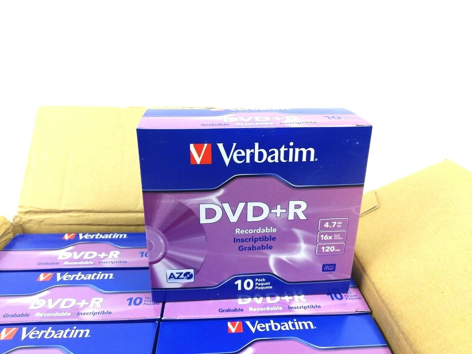 Lot 0f (8) 10PK DVD+R Recordable Verbatim 120 Min 4.7GB/16x In Jewel Case - Image 3 of 4