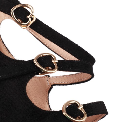 Women's Mid Block Heel Shoes Black/White Faux Leather Square Toe Mary Jane Pumps - Picture 16 of 39