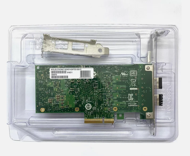 Intel I350-F2 Gigabit Ethernet Adapter I350F2BLK W/ FTRJ8519F1KNL-QL Transceiver - Image 2 of 2